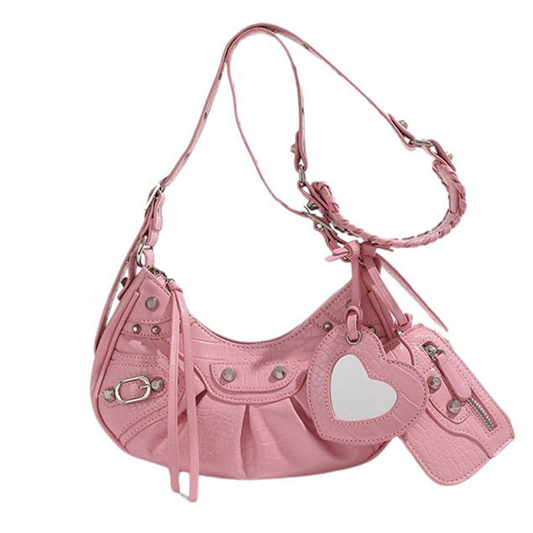 Cute Everyday Outfits, Outfit Inspo Casual Heart Y2K Mini Shoulder Bag