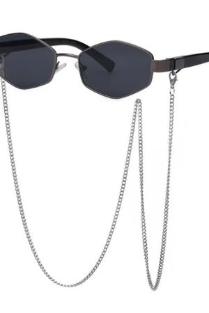 Cute Everyday Outfits, Outfit Inspo Casual Hexagonal Sunglasses with Chain