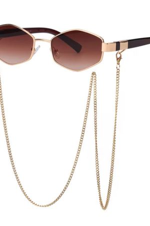 Cute Everyday Outfits, Outfit Inspo Casual Hexagonal Sunglasses with Chain