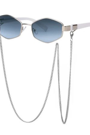 Cute Everyday Outfits, Outfit Inspo Casual Hexagonal Sunglasses with Chain