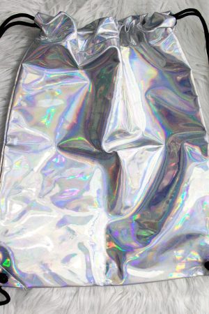 Cute Everyday Outfits, Outfit Inspo Casual Holo Drawstring Bag
