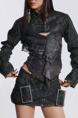 Cute Everyday Outfits, Outfit Inspo Casual Huge Buckle Micro Skirt