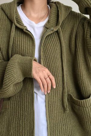 Cute Everyday Outfits, Outfit Inspo Casual Hygge Knit Zip Up Hoodie