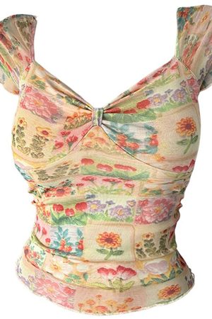 Cute Everyday Outfits, Outfit Inspo Casual In The Garden Floral Mesh Top