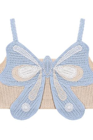 Cute Everyday Outfits, Outfit Inspo Casual Indie Aesthetic Butterfly Crochet Top