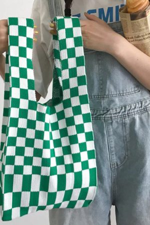 Cute Everyday Outfits, Outfit Inspo Casual Indie Aesthetic Checker Tote Bag
