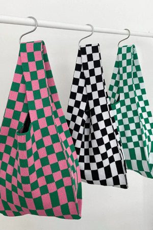 Cute Everyday Outfits, Outfit Inspo Casual Indie Aesthetic Checker Tote Bag