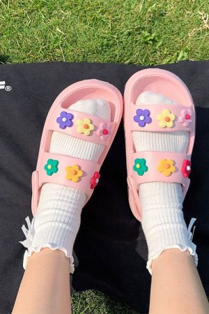 Cute Everyday Outfits, Outfit Inspo Casual Indie Aesthetic Flower Sandals