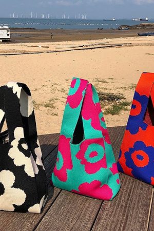 Cute Everyday Outfits, Outfit Inspo Casual Indie Aesthetic Flower Tote Bag