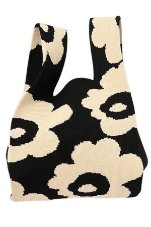 Cute Everyday Outfits, Outfit Inspo Casual Indie Aesthetic Flower Tote Bag