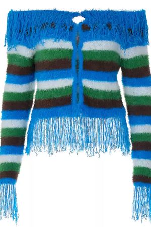 Cute Everyday Outfits, Outfit Inspo Casual Indie Aesthetic Striped Fringe Top