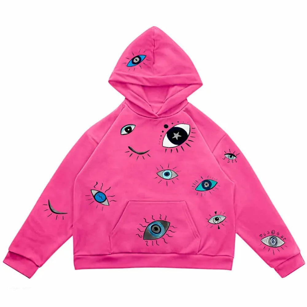 Cute Everyday Outfits, Outfit Inspo Casual Indie Eye Print Hoodie