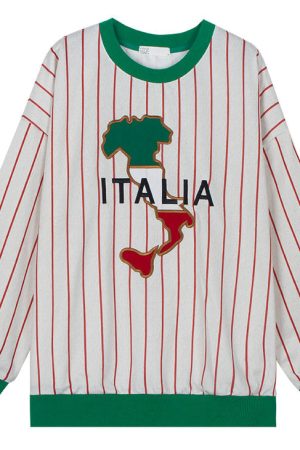 Cute Everyday Outfits, Outfit Inspo Casual Italia Striped Vintage Sweatshirt