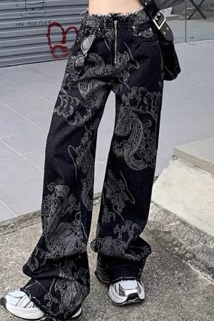 Cute Everyday Outfits, Outfit Inspo Casual Japanese Dragon Aesthetic Jeans