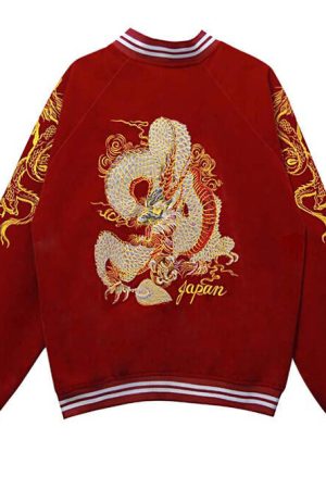 Cute Everyday Outfits, Outfit Inspo Casual Japanese Dragon Bomber Jacket