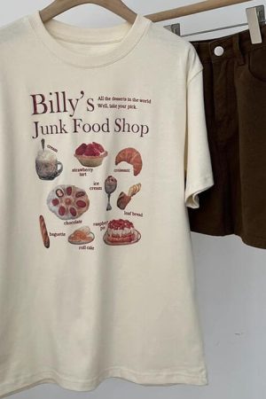 Cute Everyday Outfits, Outfit Inspo Casual Junk Food Shop Aesthetic T-Shirt