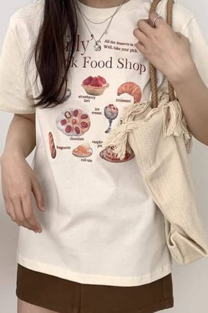 Cute Everyday Outfits, Outfit Inspo Casual Junk Food Shop Aesthetic T-Shirt
