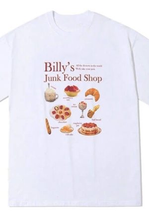 Cute Everyday Outfits, Outfit Inspo Casual Junk Food Shop Aesthetic T-Shirt