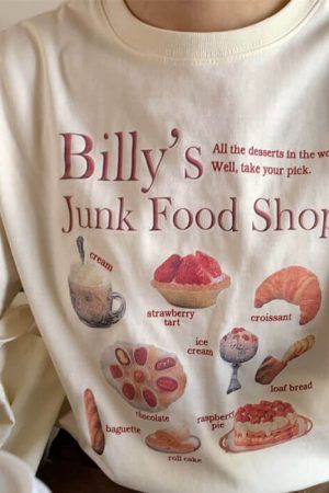Cute Everyday Outfits, Outfit Inspo Casual Junk Food Shop Aesthetic T-Shirt