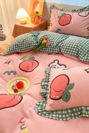 Cute Everyday Outfits, Outfit Inspo Casual Kawaii Peach Bedding Set 🍑