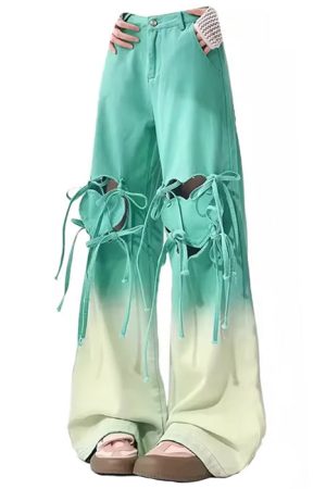 Cute Everyday Outfits, Outfit Inspo Casual Knee-Heart Gradient Pants