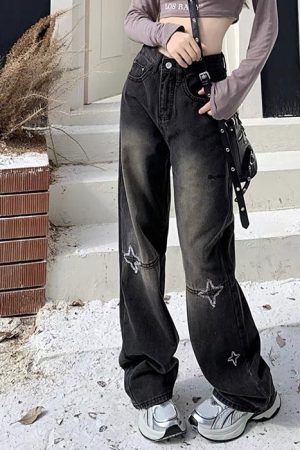 Cute Everyday Outfits, Outfit Inspo Casual Knee Star Black Jeans