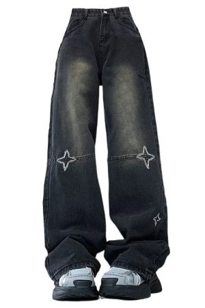 Cute Everyday Outfits, Outfit Inspo Casual Knee Star Black Jeans