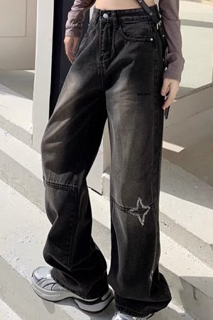 Cute Everyday Outfits, Outfit Inspo Casual Knee Star Black Jeans