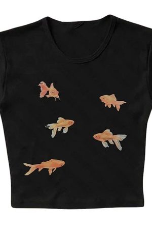 Cute Everyday Outfits, Outfit Inspo Casual Koi Fish Baby Tee