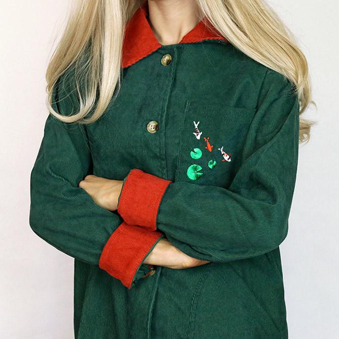 Cute Everyday Outfits, Outfit Inspo Casual Koi Fish Cord Shirt