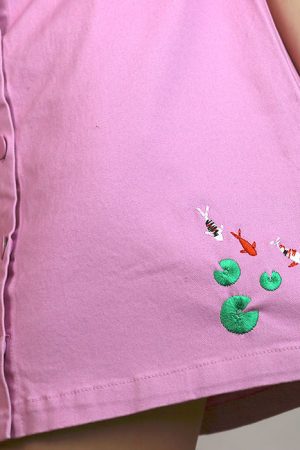 Cute Everyday Outfits, Outfit Inspo Casual Koi Fish Embroidered Skirt