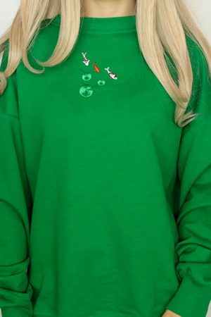 Cute Everyday Outfits, Outfit Inspo Casual Koi Fish Embroidered Sweatshirt