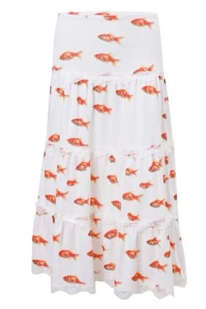 Cute Everyday Outfits, Outfit Inspo Casual Koi Fish Maxi Skirt