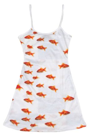 Cute Everyday Outfits, Outfit Inspo Casual Koi Fish Slip Dress