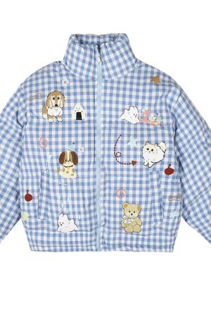 Cute Everyday Outfits, Outfit Inspo Casual Korean Aesthetic Checker Puffer Jacket