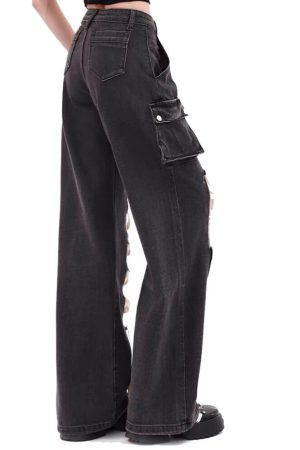 Cute Everyday Outfits, Outfit Inspo Casual Lace Detail Wide-Leg Jeans