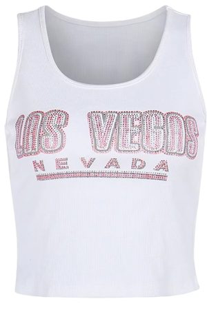 Cute Everyday Outfits, Outfit Inspo Casual Las Vegas Rhinestone Ribbed Tank