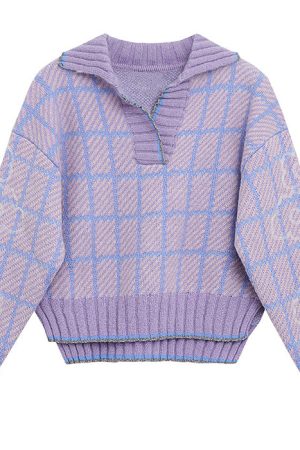 Cute Everyday Outfits, Outfit Inspo Casual Lavender Plaid Sweater