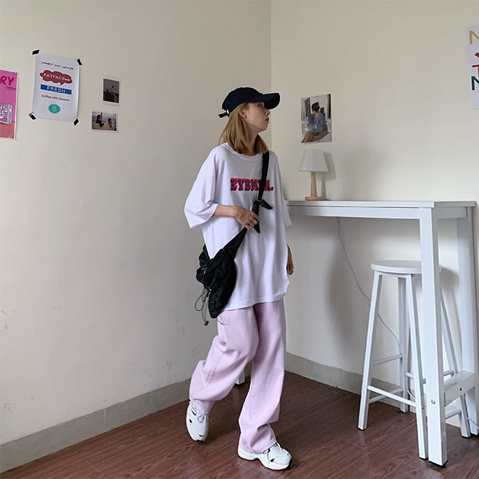 Cute Everyday Outfits, Outfit Inspo Casual Lavender Skater Girl Wide Jeans Cute Everyday Outfits, Outfit Inspo Casual Lavender Skater Girl Wide Jeans