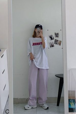 Cute Everyday Outfits, Outfit Inspo Casual Lavender Skater Girl Wide Jeans