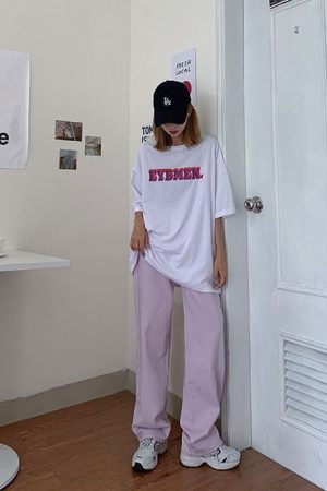 Cute Everyday Outfits, Outfit Inspo Casual Lavender Skater Girl Wide Jeans