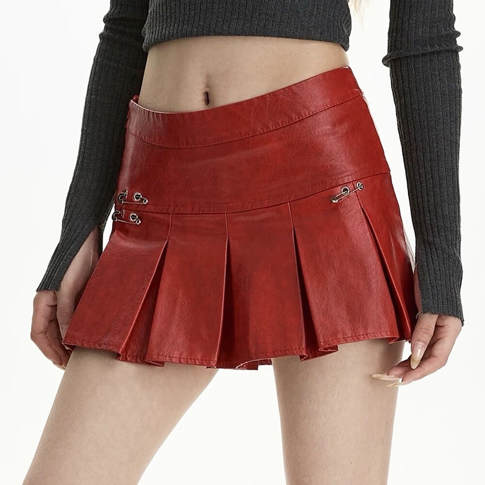 Cute Everyday Outfits, Outfit Inspo Casual Leather Mini Skirt with Safety Pins Cute Everyday Outfits, Outfit Inspo Casual Leather Mini Skirt with Safety Pins
