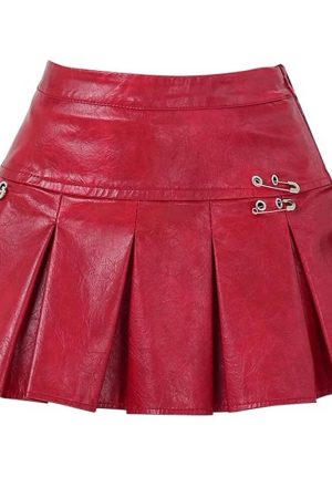 Cute Everyday Outfits, Outfit Inspo Casual Leather Mini Skirt with Safety Pins