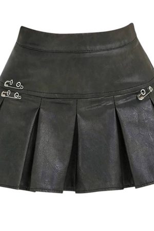 Cute Everyday Outfits, Outfit Inspo Casual Leather Mini Skirt with Safety Pins