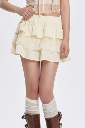 Cute Everyday Outfits, Outfit Inspo Casual Lemon Pie Layered Skirt