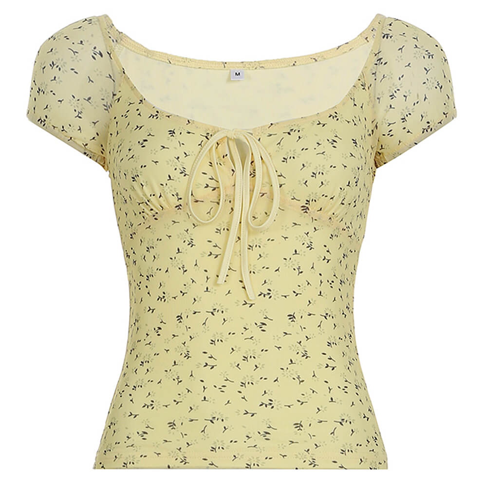 Cute Everyday Outfits, Outfit Inspo Casual Lemon Sorbet Cottagecore Floral Top
