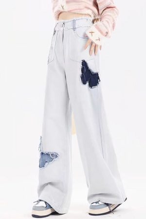 Cute Everyday Outfits, Outfit Inspo Casual Light Blue Butterfly Aesthetic Jeans