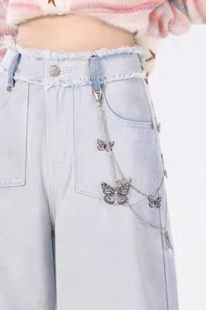 Cute Everyday Outfits, Outfit Inspo Casual Light Blue Butterfly Aesthetic Jeans