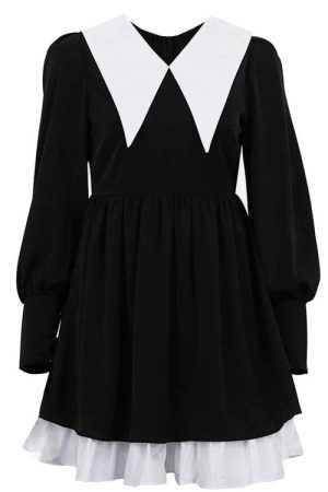 Cute Everyday Outfits, Outfit Inspo Casual Like a Doll Black Collar Dress