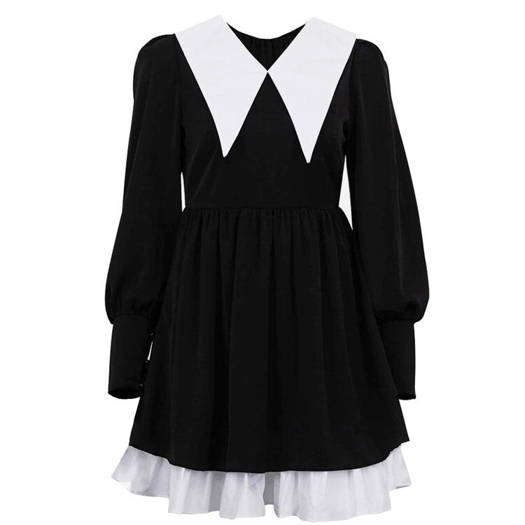 Cute Everyday Outfits, Outfit Inspo Casual Like a Doll Black Collar Dress